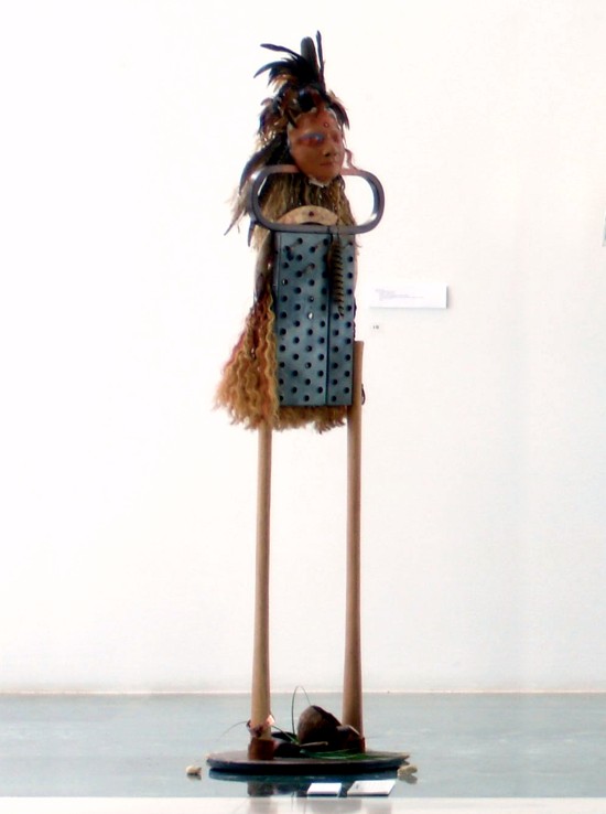 The Salka Woman, free standing sculpture by Susana Sor. Last exhibited at The Tomas Center Gallery in Gainesville in 2013. Originally part of a sculptural installation of 27 figures entitled, A Gathering. Image copyright 2022 by Susana Sori