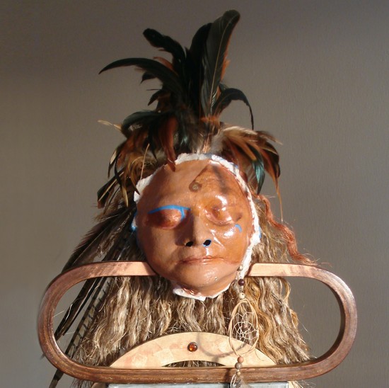 Close-up of the face of the Salka Woman, free standing sculpture by Susana Sor. Last exhibited at The Tomas Center Gallery in Gainesville in 2013. Originally part of a sculptural installation of 27 figures entitled, A Gathering. Image copyright 2022 by Susana Sori